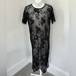 H&M Divided Black Lace Sheath Dress Whimsygoth